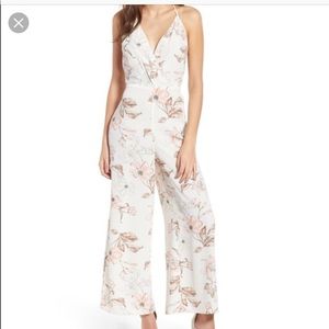 Lush Ivory Floral Jumpsuit